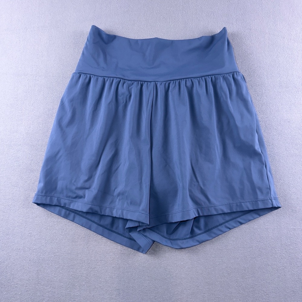 Halara Athletic Blue High Waisted Running Shorts with Liner and Back Pocket